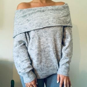 Gray Over-the-shoulder Sweater